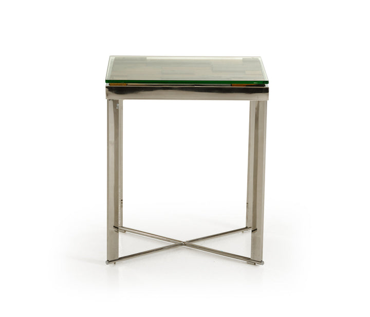 Modrest Santiago Modern Rectangular Wood Mosaic End Table - MONAVILLA