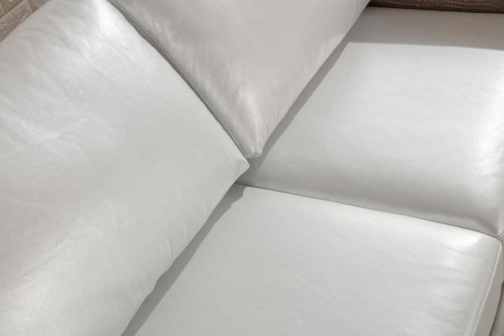 Divani Casa Cordova Modern Bronze & White Leather Sofa Set - MONAVILLA