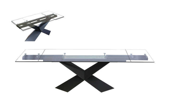 Modrest Scott Modern Extendable Glass Dining Table - MONAVILLA