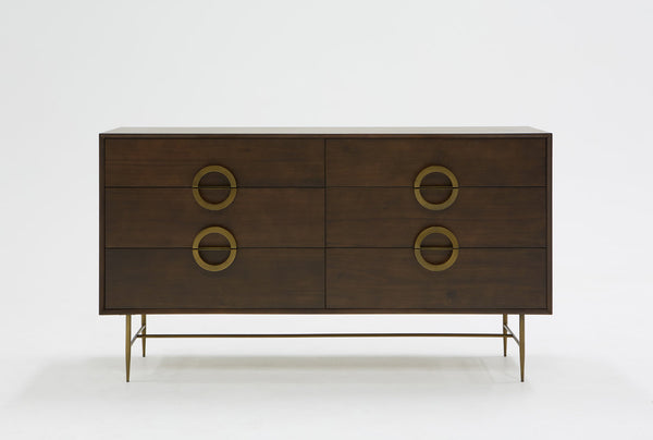 Modrest Selena Modern Acacia & Brass Dresser - MONAVILLA