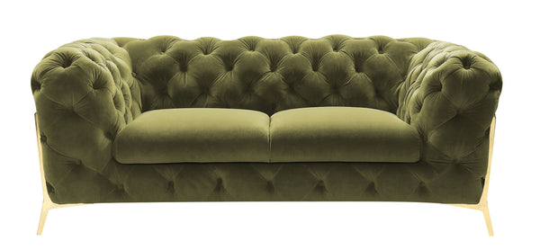 Divani Casa Sheila Transitional Green Fabric Loveseat - MONAVILLA