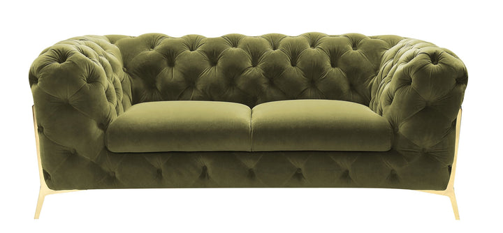 Divani Casa Sheila Transitional Green Fabric Loveseat - MONAVILLA
