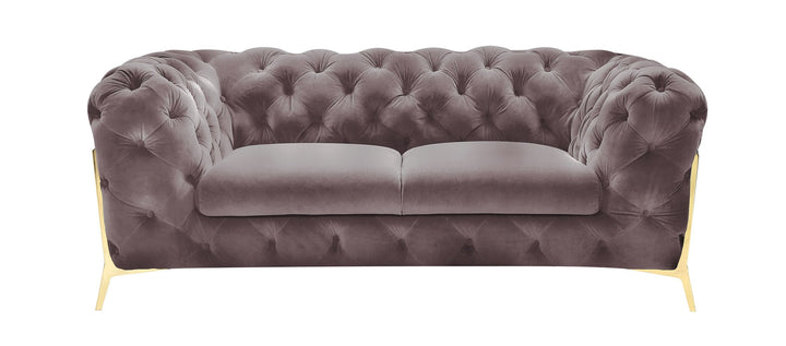 Divani Casa Sheila Transitional Silver Fabric Loveseat - MONAVILLA