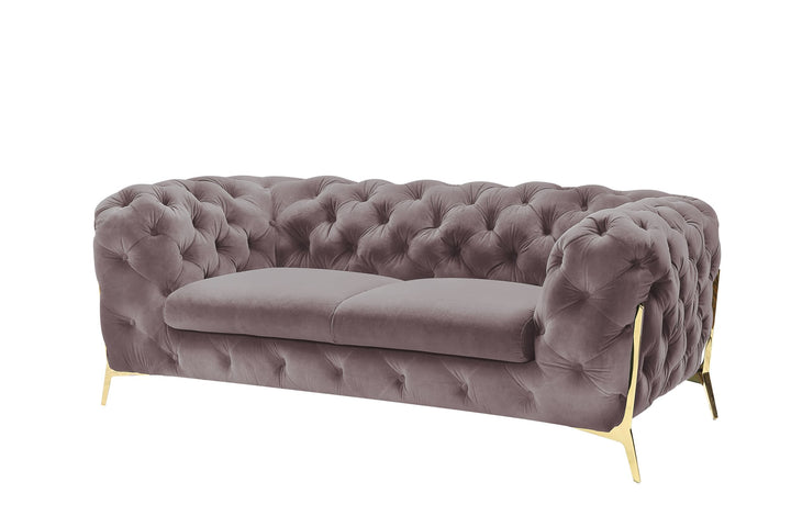Divani Casa Sheila Transitional Silver Fabric Loveseat - MONAVILLA
