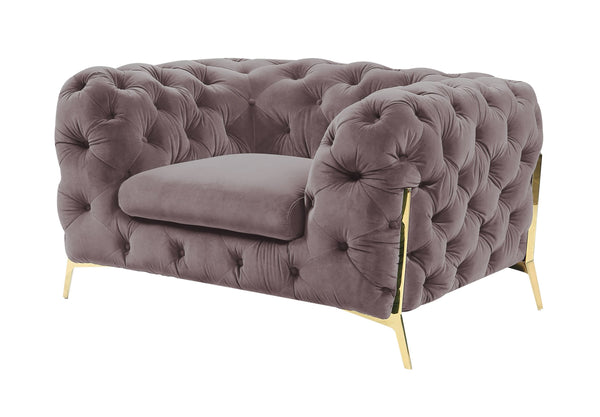 Divani Casa Sheila Transitional Silver Fabric Chair - MONAVILLA