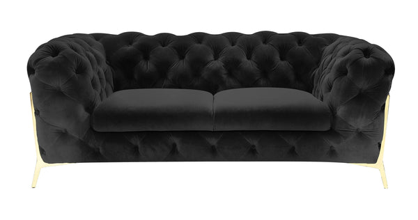 Divani Casa Sheila Transitional Black Fabric Loveseat - MONAVILLA
