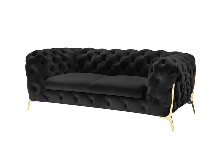 Divani Casa Sheila Transitional Black Fabric Loveseat - MONAVILLA