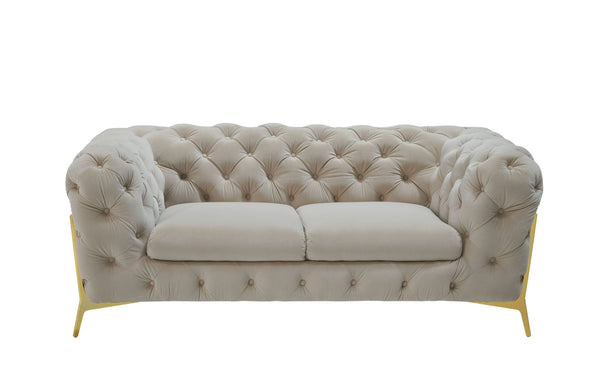 Divani Casa Sheila Transitional Beige Fabric Loveseat - MONAVILLA