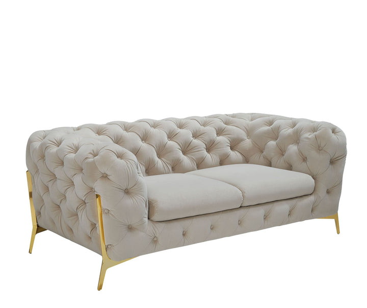 Divani Casa Sheila Transitional Beige Fabric Loveseat - MONAVILLA