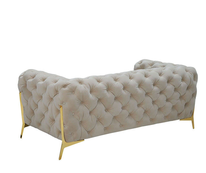 Divani Casa Sheila Transitional Beige Fabric Loveseat - MONAVILLA