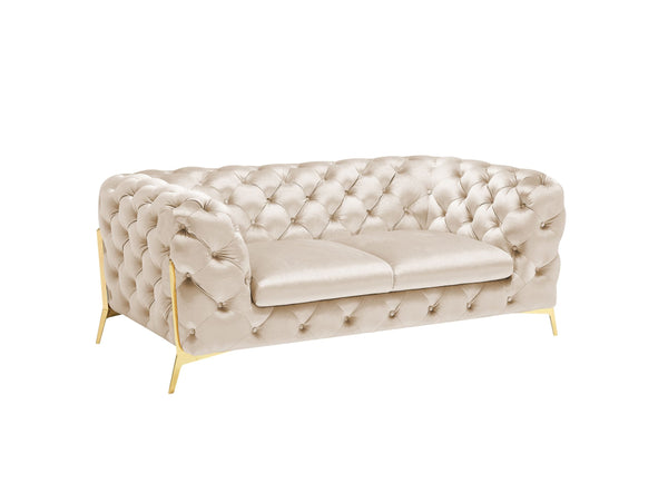 Divani Casa Sheila Transitional Light Beige Fabric Loveseat - MONAVILLA