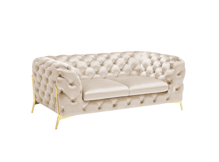 Divani Casa Sheila Transitional Light Beige Fabric Loveseat - MONAVILLA