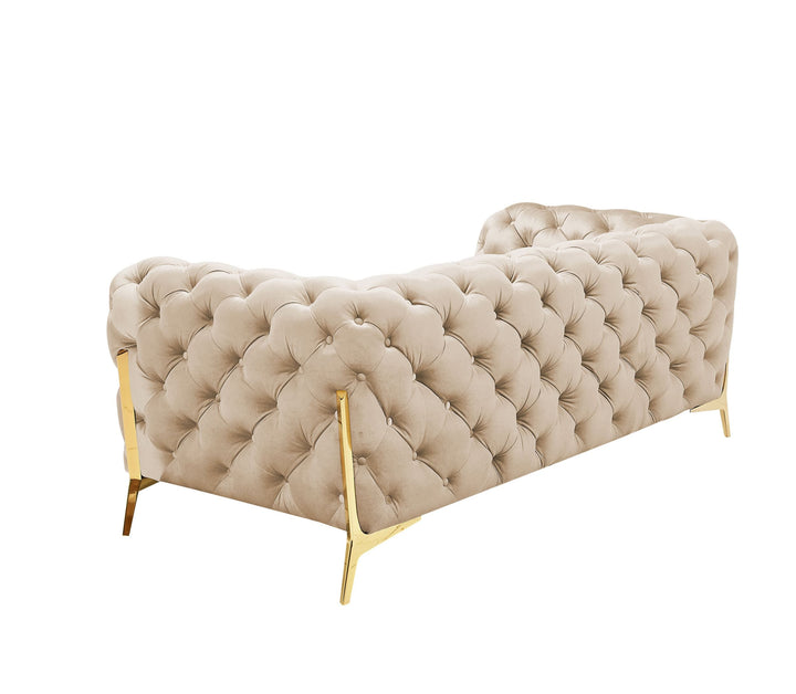 Divani Casa Sheila Transitional Light Beige Fabric Loveseat - MONAVILLA