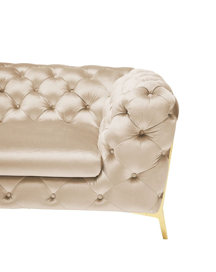 Divani Casa Sheila Transitional Light Beige Fabric Loveseat - MONAVILLA
