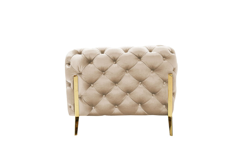 Divani Casa Sheila Transitional Light Beige Fabric Chair - MONAVILLA