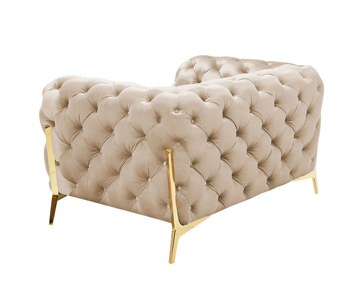 Divani Casa Sheila Transitional Light Beige Fabric Chair - MONAVILLA
