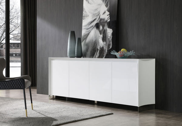 Modrest Siena Modern White High Gloss Buffet - MONAVILLA