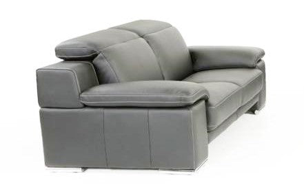 Estro Salotti Evergreen Modern Stone Grey Italian Leather Sofa - MONAVILLA