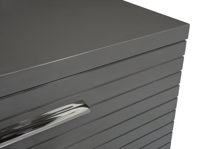 Modrest Splendor Grey High Gloss Slatted Dresser - MONAVILLA
