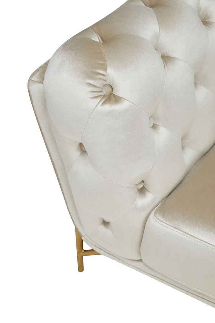 Divani Casa Stella Transitional Beige Velvet Sofa Set - MONAVILLA