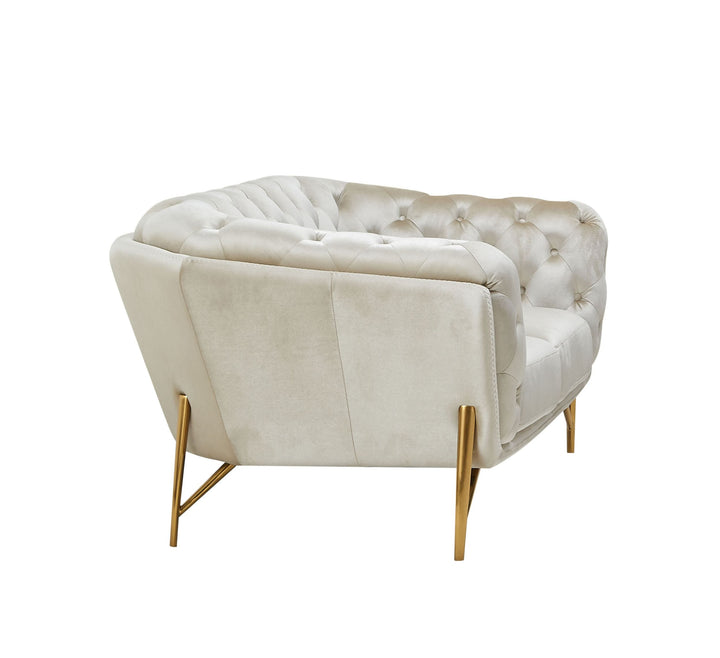 Divani Casa Stella Transitional Beige Velvet Loveseat - MONAVILLA