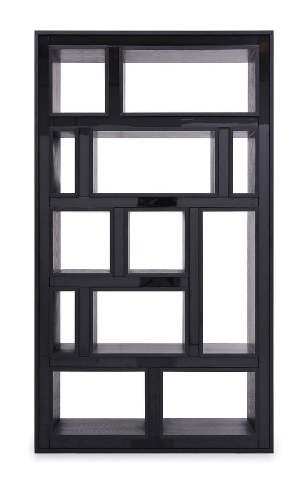 Modrest Suffolk Contemporary Black Ash Bookcase Black Shelf Unit SKU VGVCBF-003-7 Product ID: 77425