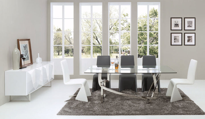Modrest Adelaide Modern Stainless Steel & Glass Dining Table - MONAVILLA