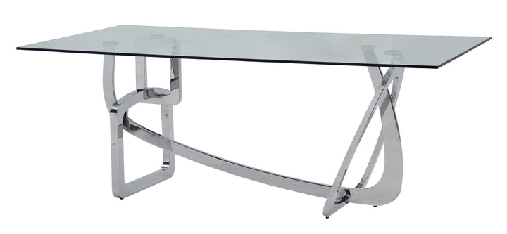 Modrest Adelaide Modern Stainless Steel & Glass Dining Table - MONAVILLA