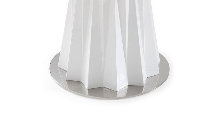 Modrest Cabaret Modern White Round Dining Table - MONAVILLA