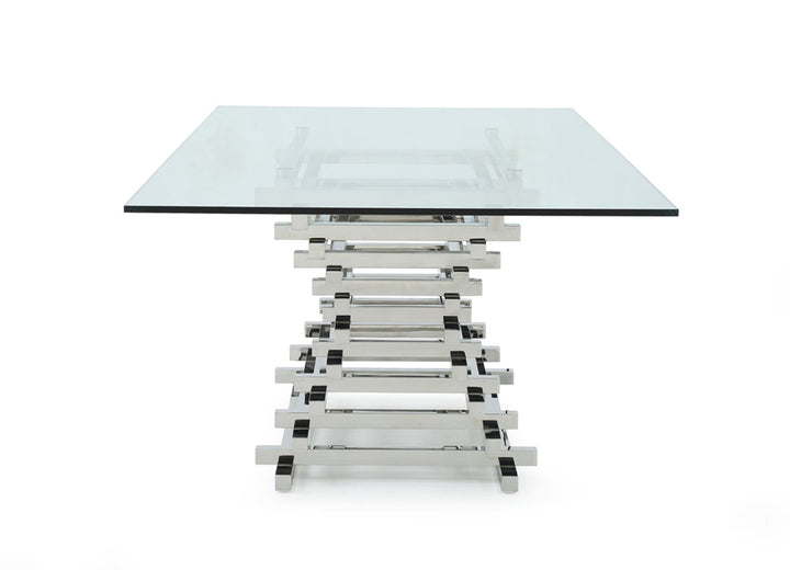 Modrest Crawford Modern Rectangular Glass Dining Table - MONAVILLA