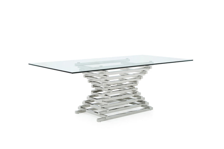 Modrest Crawford Modern Rectangular Glass Dining Table - MONAVILLA