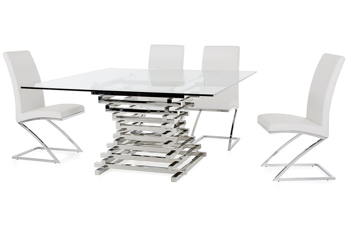 Modrest Crawford Contemporary Clear Glass Square Dining Table - MONAVILLA