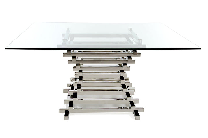 Modrest Crawford Contemporary Clear Glass Square Dining Table - MONAVILLA