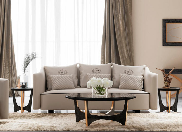 A&X Talin Modern Beige Fabric Sofa set - MONAVILLA