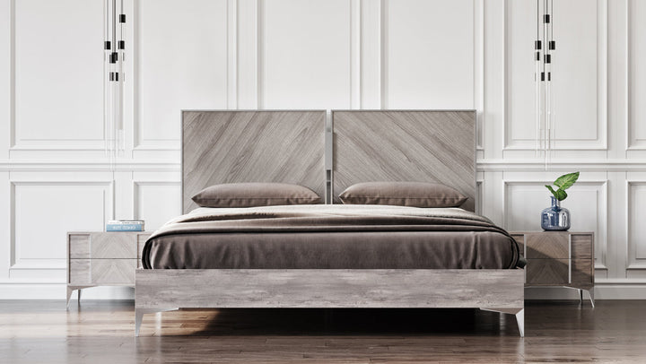 Nova Domus Alexa Italian Modern Grey Nightstand - MONAVILLA