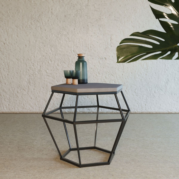 Modrest Tartan Modern Concrete & Metal End Table - MONAVILLA