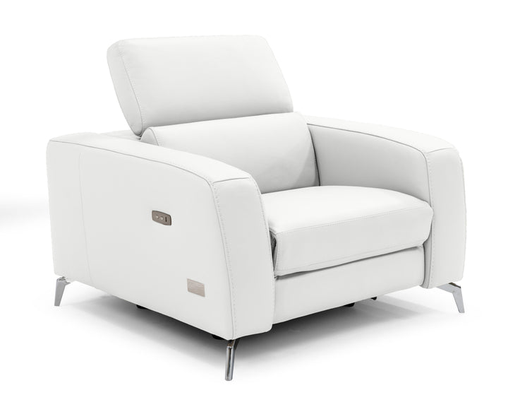 Coronelli Collezioni Turin Italian White Leather Recliner Chair - MONAVILLA