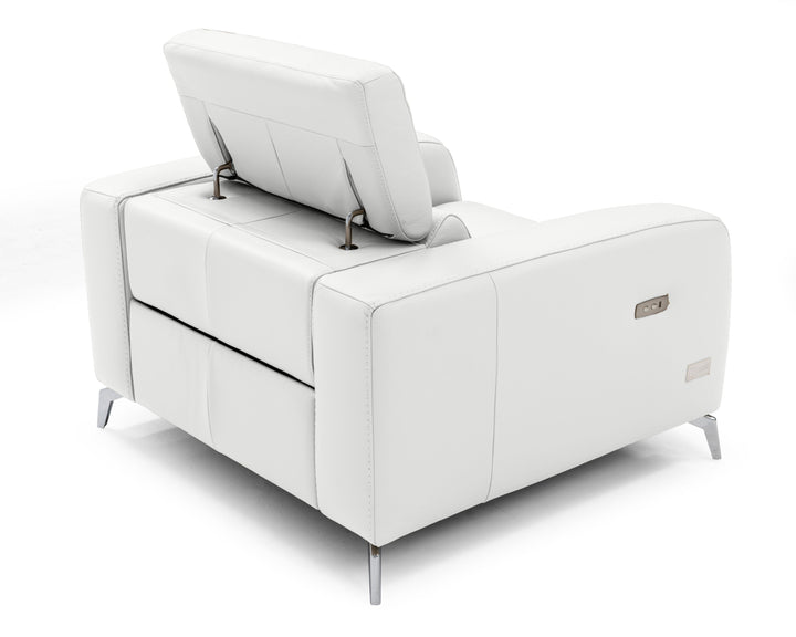 Coronelli Collezioni Turin Italian White Leather Recliner Chair - MONAVILLA
