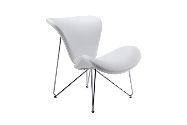 Modrest Decatur Contemporary White Leatherette Accent Chair - MONAVILLA