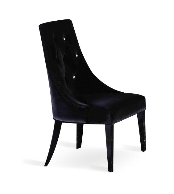 A&X Charlotte Black Velour Dining Chair (Set of 2) - MONAVILLA