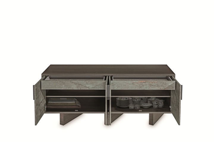 Nova Domus Amsterdam Modern Grey Volcano & Eucalyptus Oak Buffet - MONAVILLA