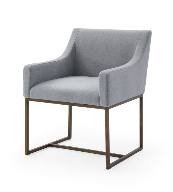 Modrest Elijah Modern Grey & Copper Antique Brass Dining Chair - MONAVILLA