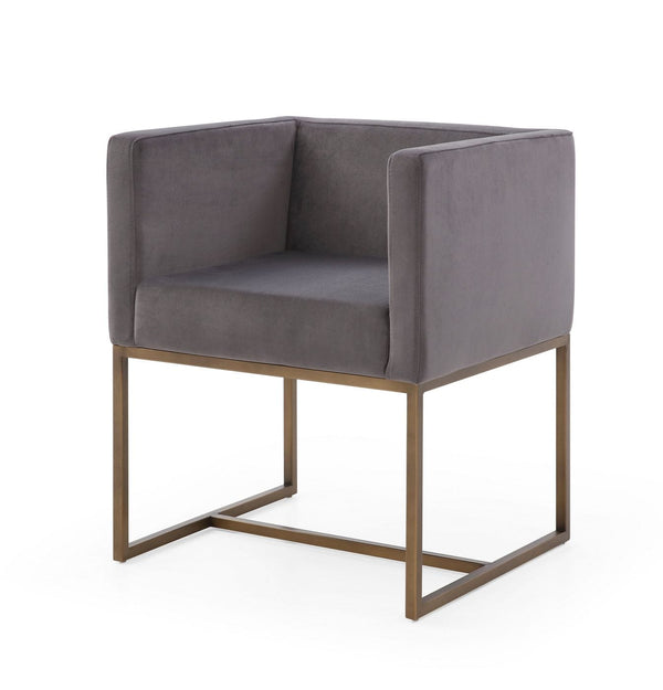 Modrest Marty Modern Dark Grey & Copper Antique Brass Dining Chair - MONAVILLA