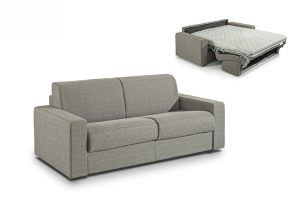 Modrest Made in Italy Urrita Modern Gray Fabric Sofa Bed with Full Size Mattress - MONAVILLA