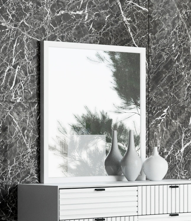 Nova Domus Valencia Contemporary White Mirror - MONAVILLA