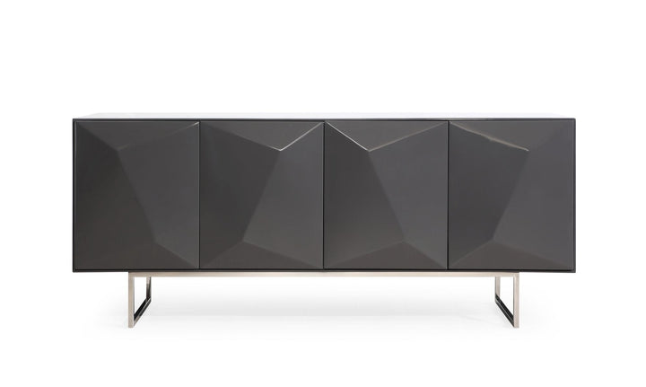 Modrest Vanguard Modern Dark Grey High Gloss Buffet - MONAVILLA