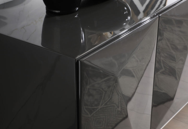 Modrest Vanguard Modern Dark Grey High Gloss Buffet - MONAVILLA