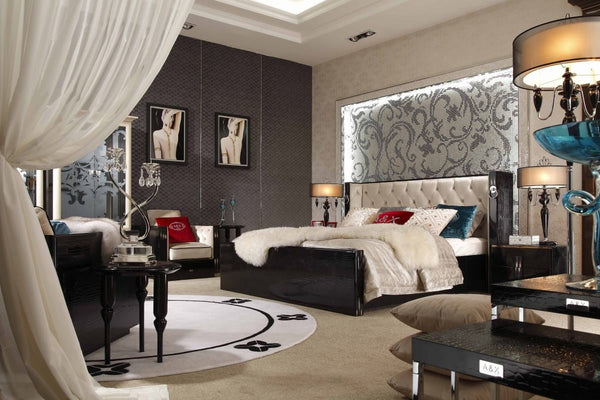 Queen A&X Bellagio Luxurious Transitional Crocodile Lacquer BedVig Furniture Model VGUNRW206-180-Q ID 16208A catch