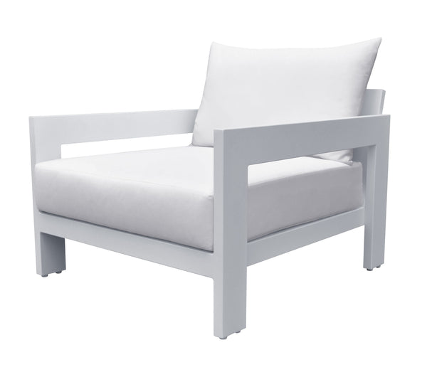 Divani Casa Wake Modern White Outdoor Lounge Chair - MONAVILLA