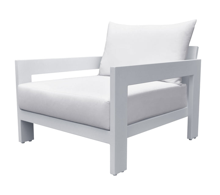 Divani Casa Wake Modern White Outdoor Lounge Chair - MONAVILLA